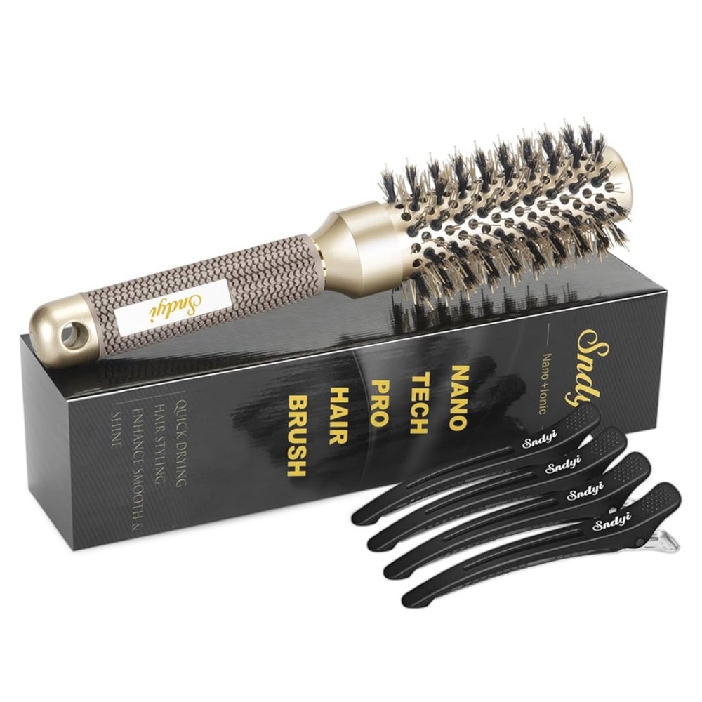 Nano Thermal Ceramic & lonic Tech Hair Brush with Boar Bristles